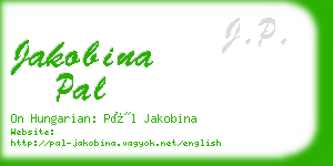 jakobina pal business card